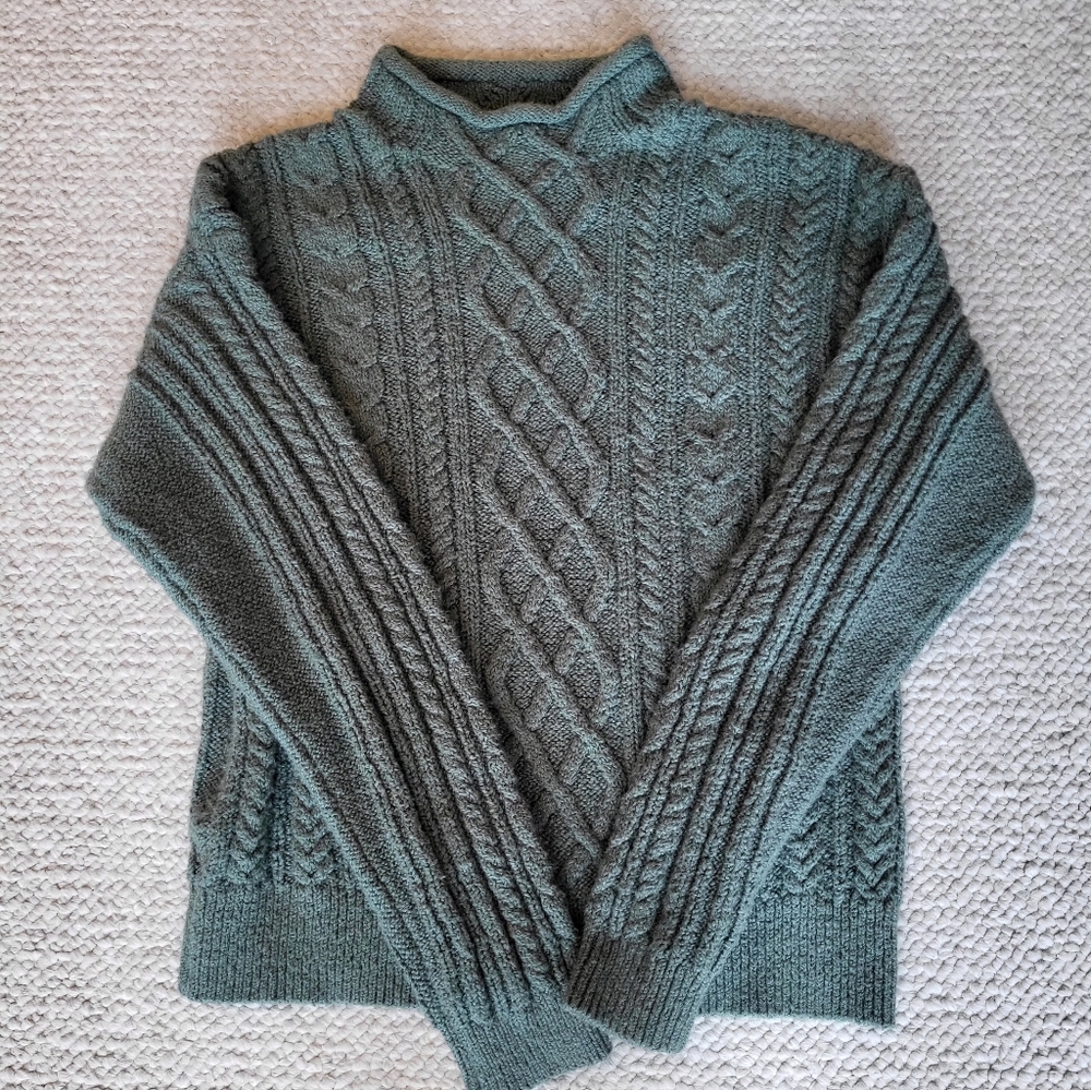 J. Crew Textured Knit Sweater in Green